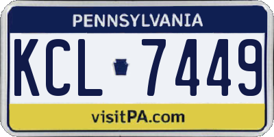PA license plate KCL7449