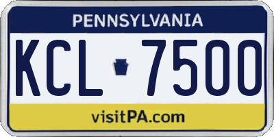 PA license plate KCL7500