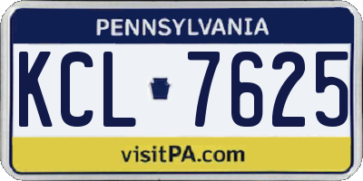 PA license plate KCL7625