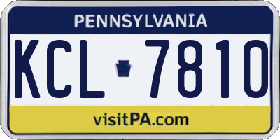 PA license plate KCL7810