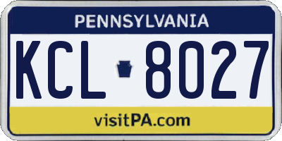 PA license plate KCL8027