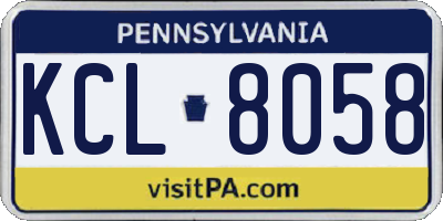 PA license plate KCL8058