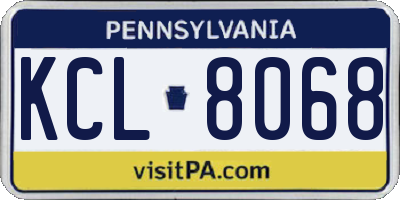 PA license plate KCL8068