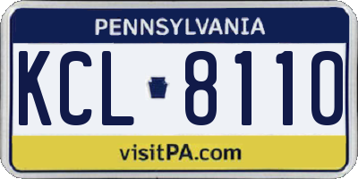 PA license plate KCL8110