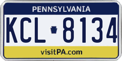 PA license plate KCL8134