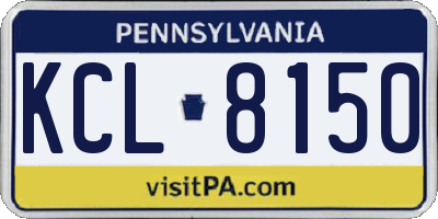 PA license plate KCL8150