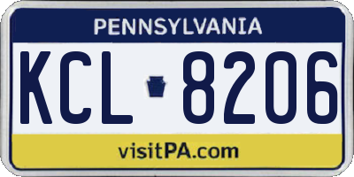 PA license plate KCL8206