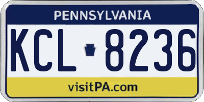 PA license plate KCL8236