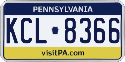 PA license plate KCL8366