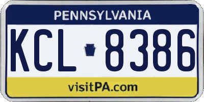 PA license plate KCL8386
