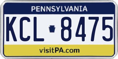 PA license plate KCL8475