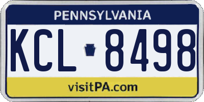 PA license plate KCL8498