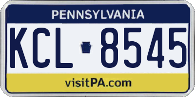 PA license plate KCL8545