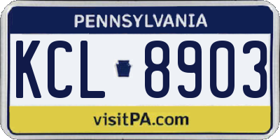 PA license plate KCL8903