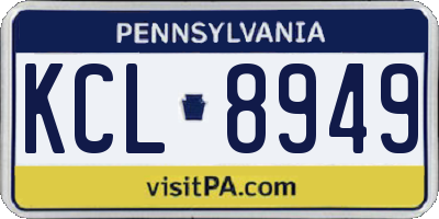 PA license plate KCL8949