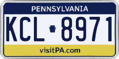 PA license plate KCL8971