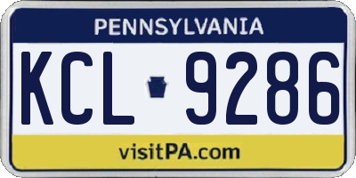PA license plate KCL9286