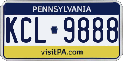 PA license plate KCL9888