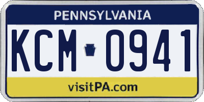PA license plate KCM0941