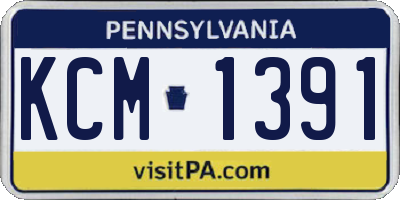 PA license plate KCM1391