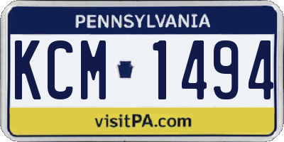 PA license plate KCM1494