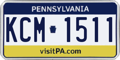 PA license plate KCM1511