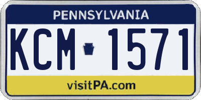 PA license plate KCM1571
