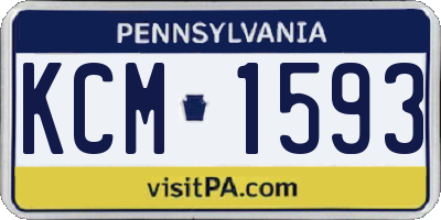 PA license plate KCM1593