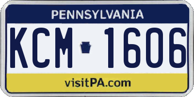 PA license plate KCM1606