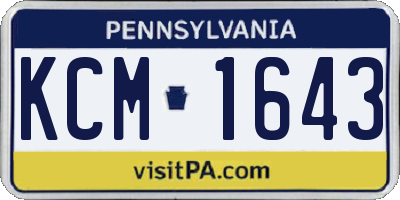PA license plate KCM1643