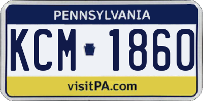 PA license plate KCM1860