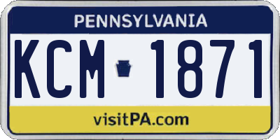 PA license plate KCM1871
