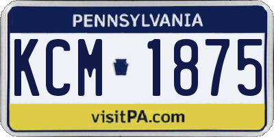 PA license plate KCM1875