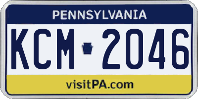 PA license plate KCM2046
