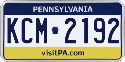 PA license plate KCM2192