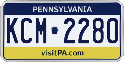 PA license plate KCM2280