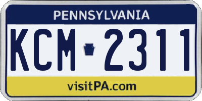 PA license plate KCM2311