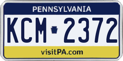 PA license plate KCM2372