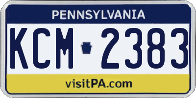 PA license plate KCM2383