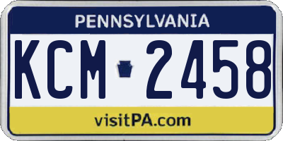 PA license plate KCM2458