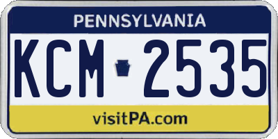 PA license plate KCM2535