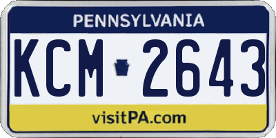 PA license plate KCM2643
