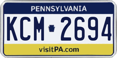 PA license plate KCM2694