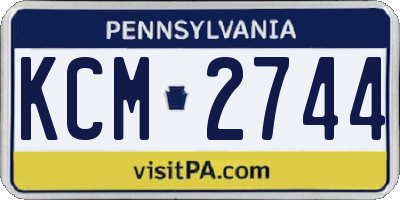 PA license plate KCM2744