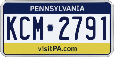 PA license plate KCM2791