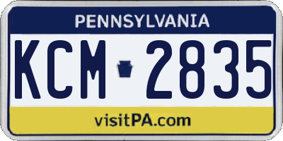 PA license plate KCM2835