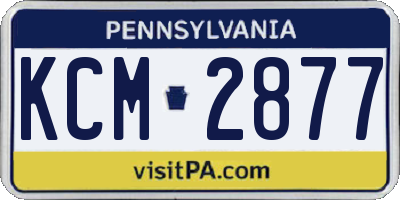 PA license plate KCM2877