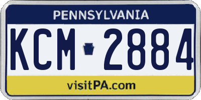 PA license plate KCM2884