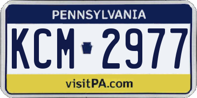 PA license plate KCM2977