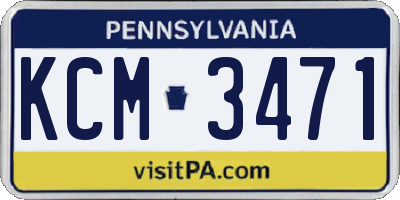 PA license plate KCM3471